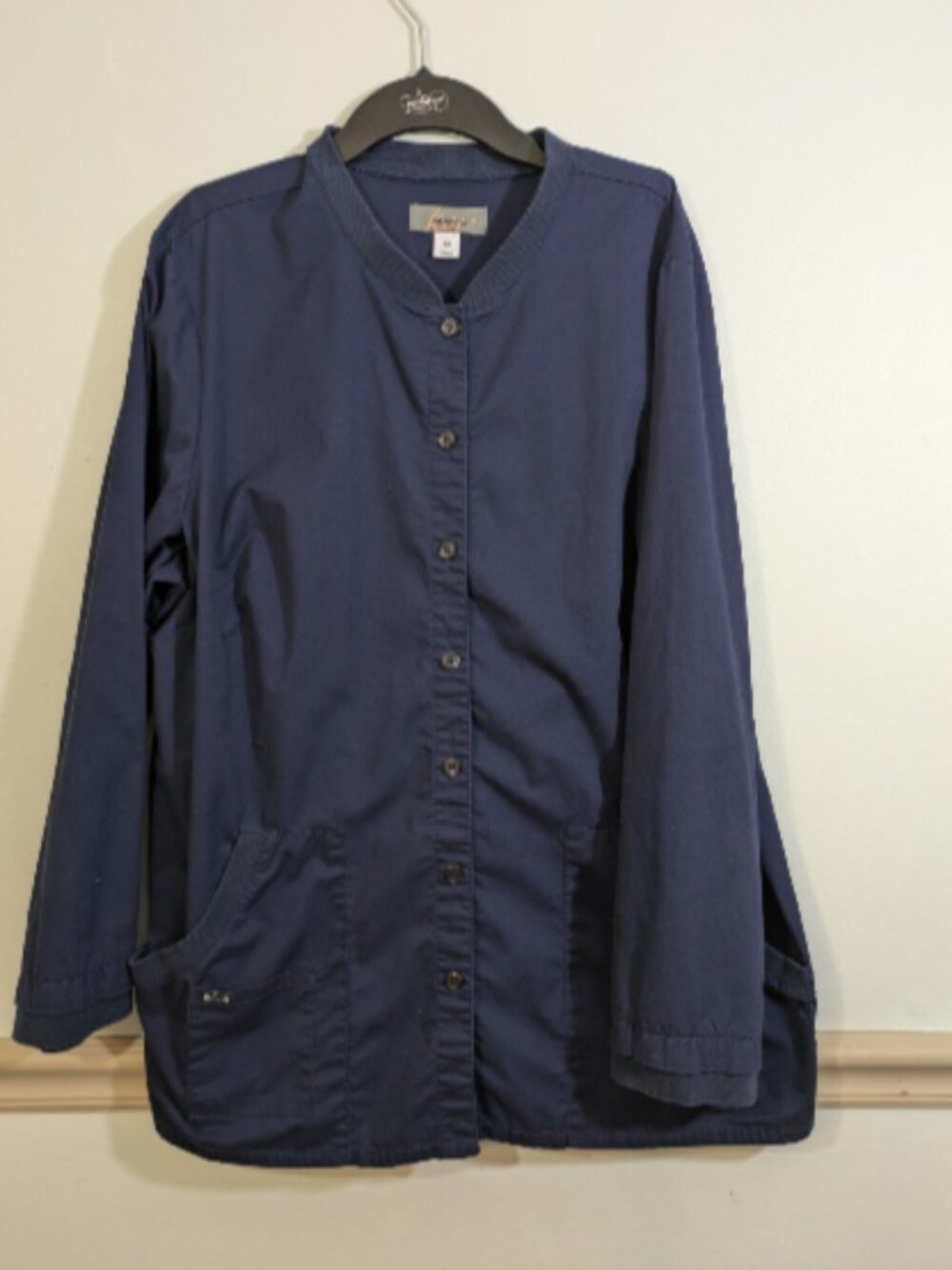 Koi Button Up Long Sleeves Navy Blue Scrub Top Women Size 3X Style #438
